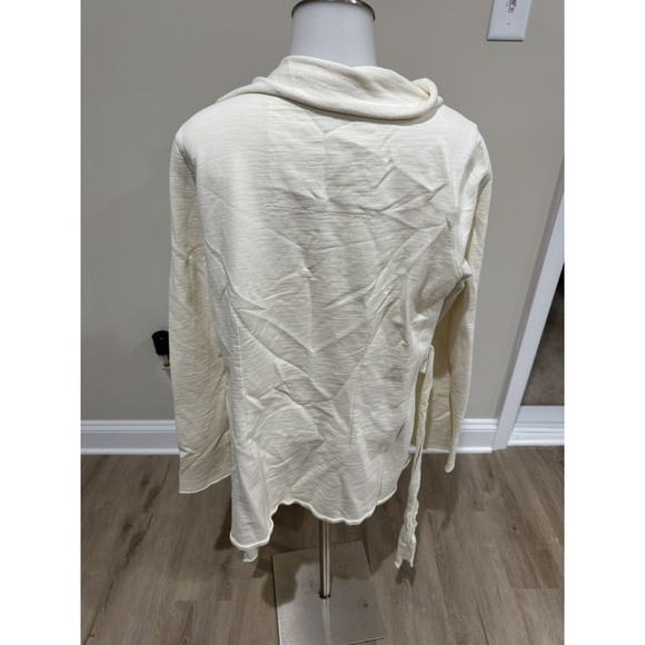 LUCKY BRAND DESIGNER CARDIGAN SWEATSHIRT SWEATER JACKET Womens L White - Picture 2 of 8